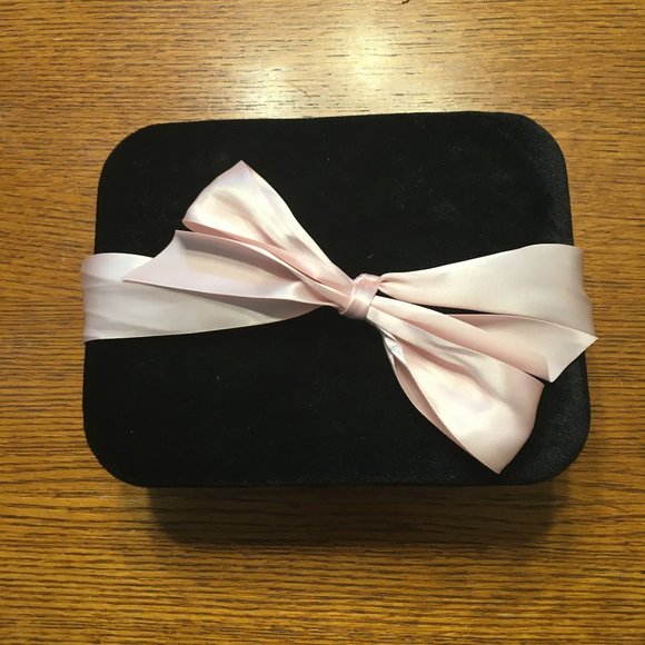 Victoria's Secret Other - Victoria Secrets Black Velvet Gift Box With Pink Ribbon